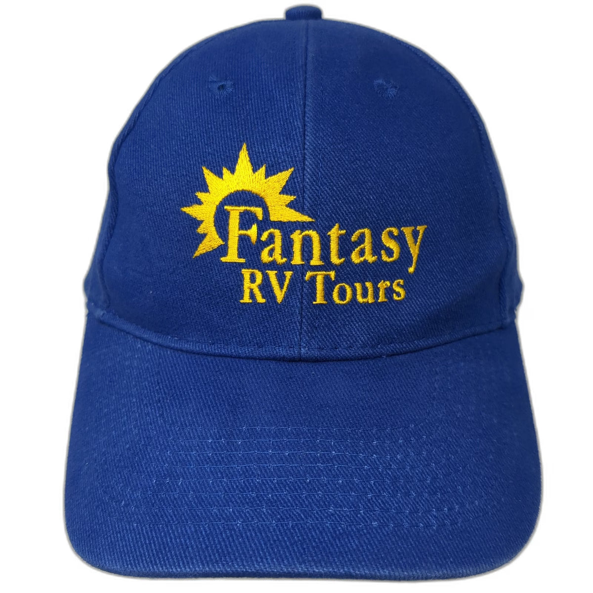 OTTO Baseball Cap Blue One Size Fantasy RV Tours Yellow Logo Strapback Hat
