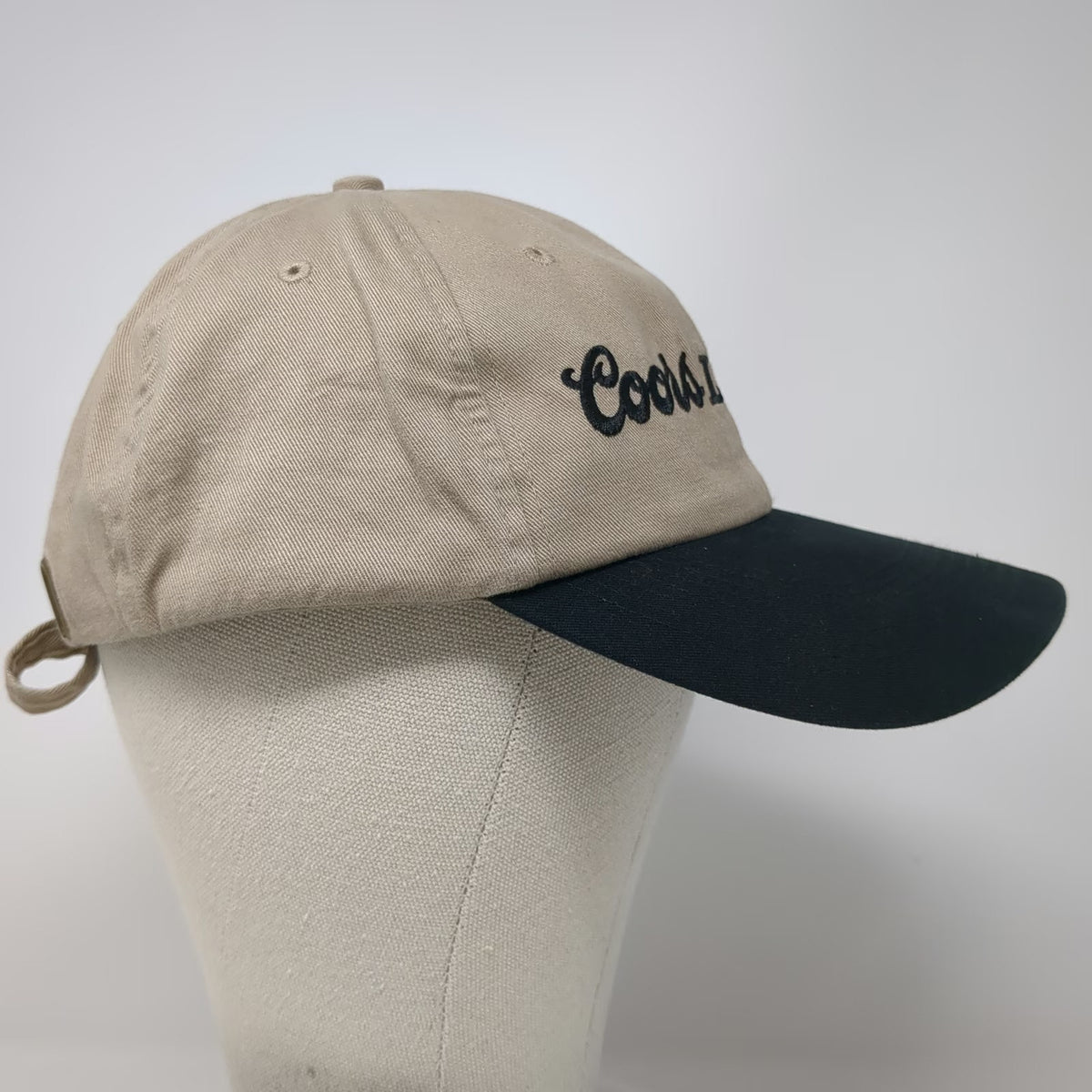 Coors Light Baseball Cap Beige Black One Size Adjustable Slideback Beer Hat