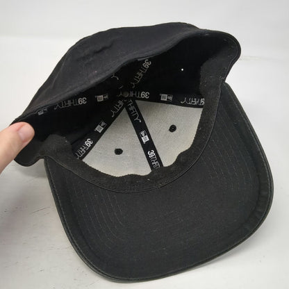 Oakley New Era 39THIRTY Baseball Cap Black S/M Stretch Fit Silver Logo Hat