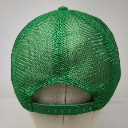 DeLONG Trucker Hat Green L Snapback Mesh G Logo Asterisk Flower USA Made
