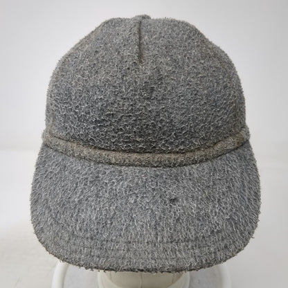 GAP 5 Panel Gray OS Hat Ear Flaps Thinsulate Fleece Winter Strapback Vintage