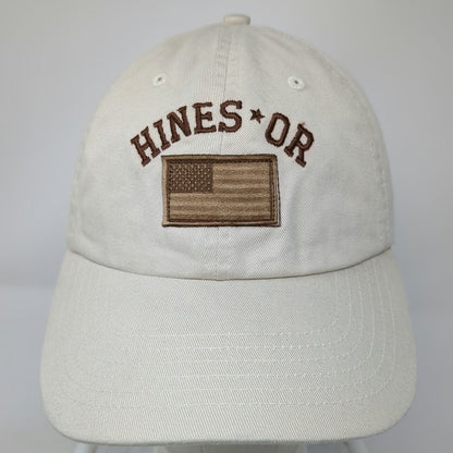 My Town Originals Baseball Cap Beige One Size Embroidered Hines Oregon Flag Hat