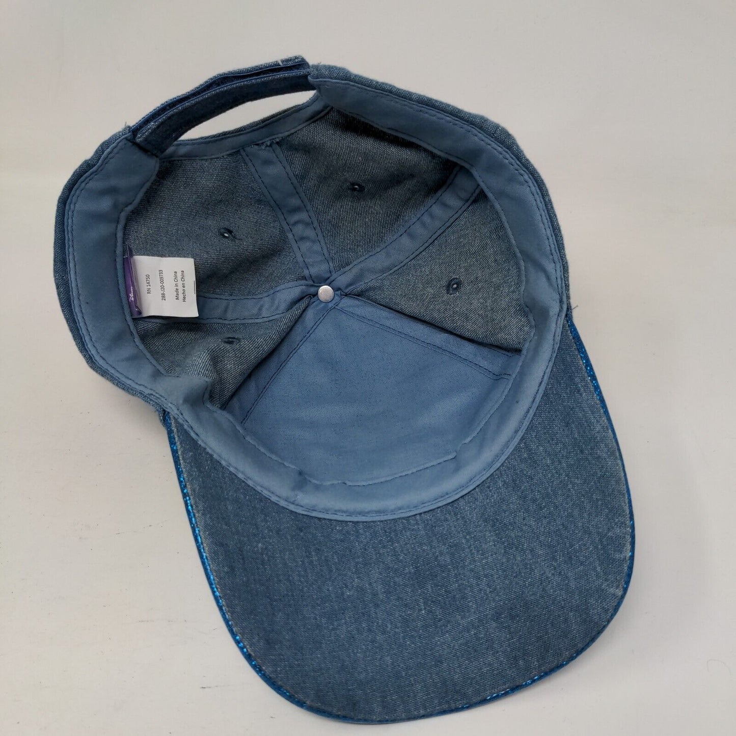 Disney Stitch Strapback Hat Blue OSFM Adjustable Embroidered Glittered
