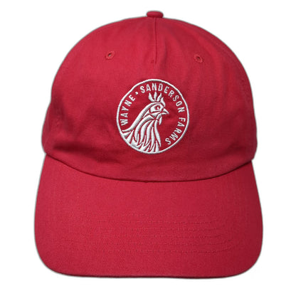 Hit Wayne Sanderson Farms 5 Panel Red Hat One Size Strapback Cotton Chicken Logo