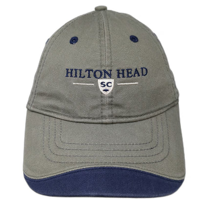 Hotshot Hilton Head SC Baseball Cap Green Blue One Size Strapback Cotton Hat