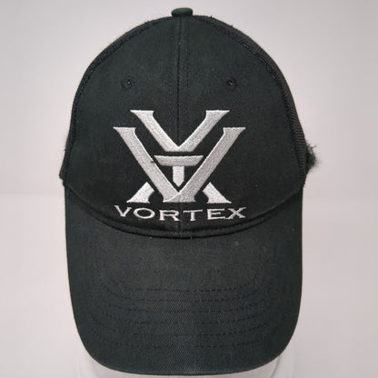 Vortex Snapback Trucker Hat Black One Size Adjustable Embroidered Mesh Back