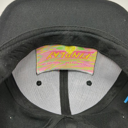 Findlay Snapback Hat Black One Size Wish Carefully Graphic Blue Rope Flat Brim
