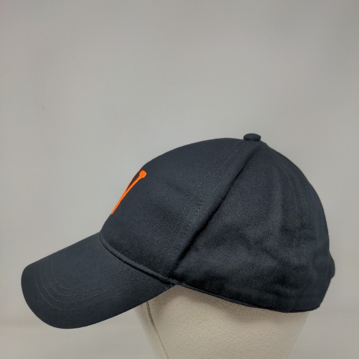 Letter V Slideback Hat Black One Size Embroidered Adjustable 6 Panel