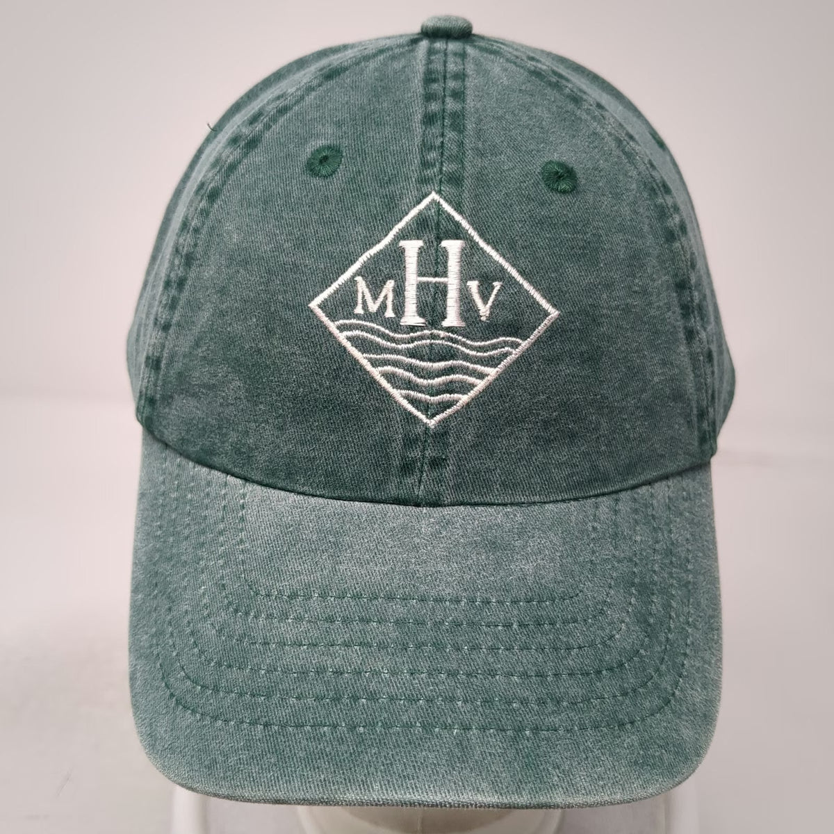KC Caps Martha's Vineyard MHV Baseball Cap Green One Size Slideback Hat Cotton