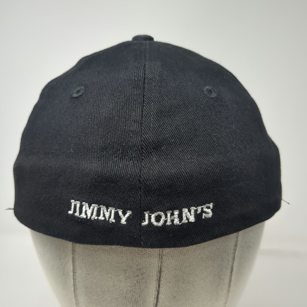 Jimmy John's Baseball Cap Black XL Red White Embroidered Fitted Cotton Hat