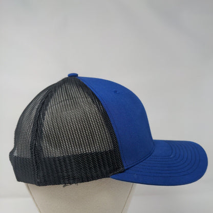 Richardson Snapback Trucker Hat Blue One Size Adjustable Embroidered Mesh Back