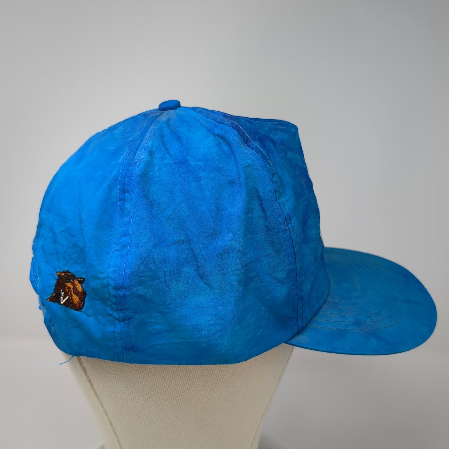 Camel 5 Panel Blue Hat Vintage Joe Camel Smooth Character Nylon Snapback Cap