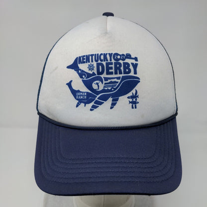 Kentucky Derby 2021 Orman Ranch Snapback Trucker Hat Blue OSFA Mesh Back Rope
