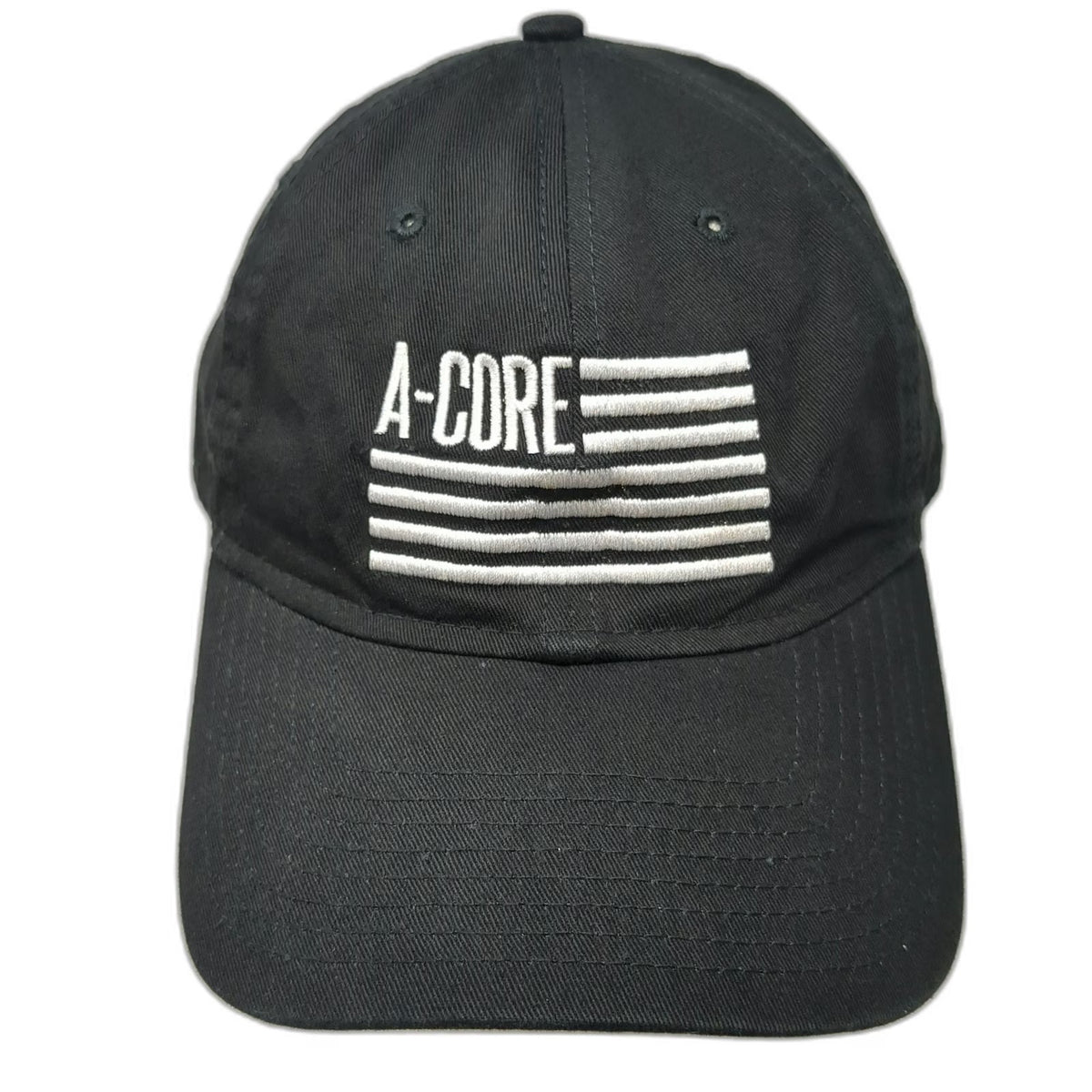 New Era Baseball Cap Black One Size A-CORE Logo Embroidered Cotton Slideback Hat