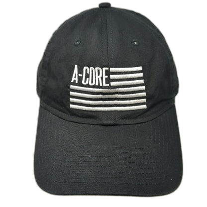 New Era Baseball Cap Black One Size A-CORE Logo Embroidered Cotton Slideback Hat