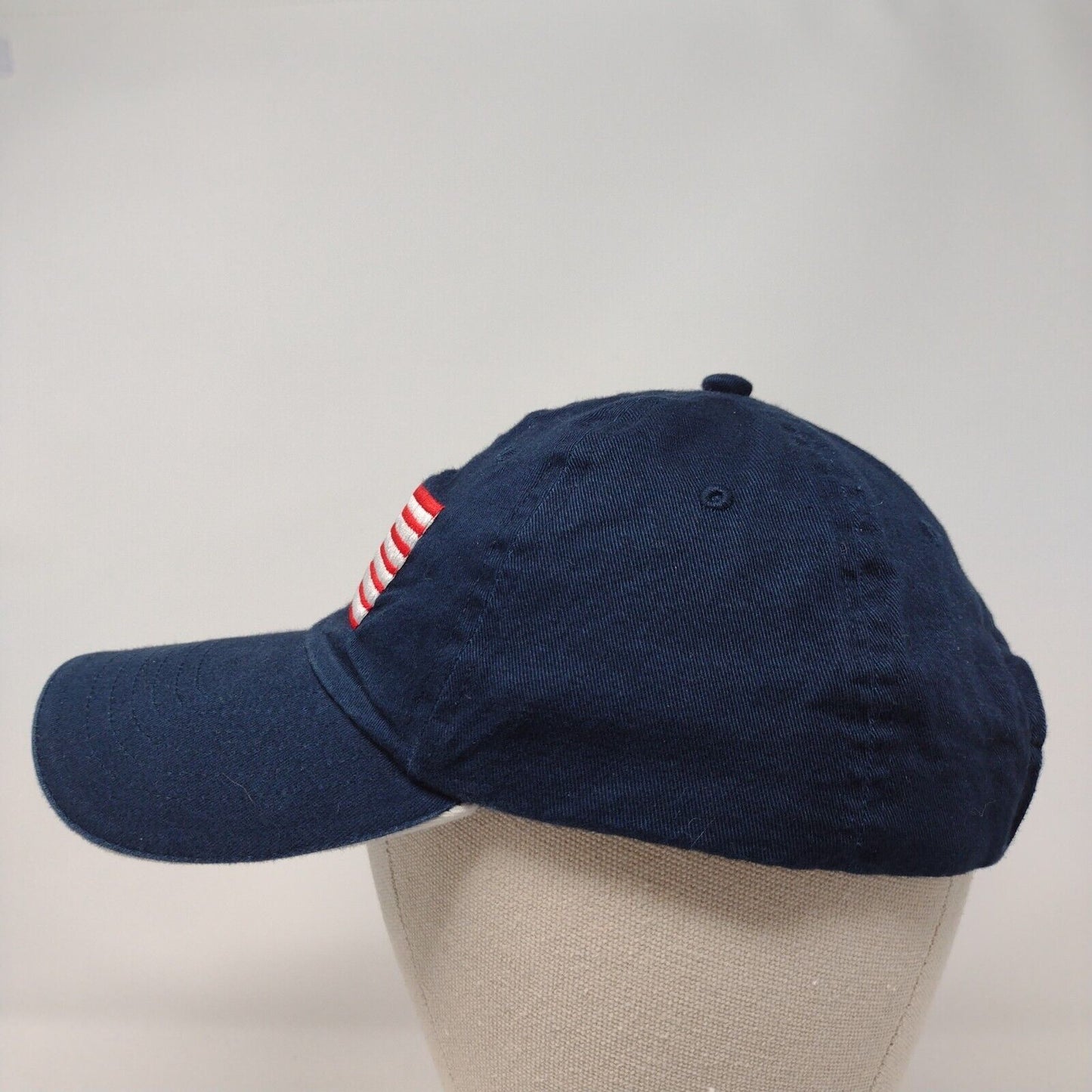 American Flag Strapback Hat Blue OSFA Adjustable Embroidered Patriotic Sweda
