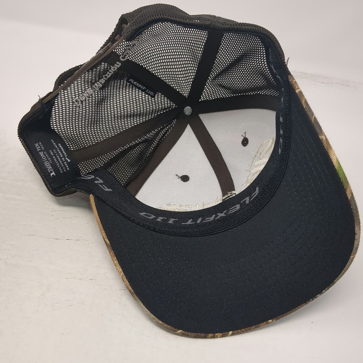 Flexfit Trucker Hat Brown One Size Camo Caldwell Idaho Elks Lodge Snapback Mesh