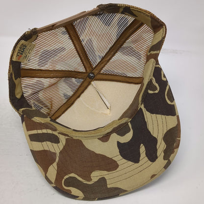That Hat Trucker Hat Beige One Size Camo Mesh Back Fishing Idaho Store Trout