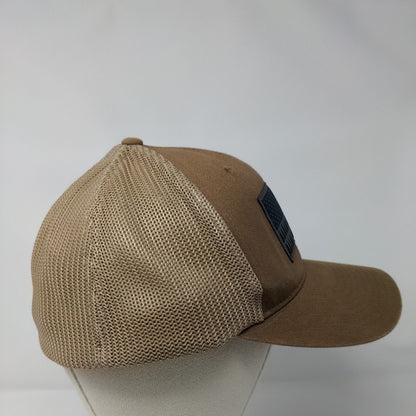 Columbia Tree Flag Fitted Mesh Back Trucker Hat Tan One Size Flexfit