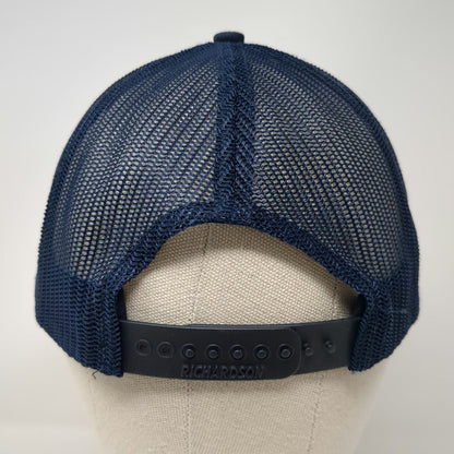Richardson Trucker Hat Blue One Size BSG Logo Mesh Snapback 112 Structured
