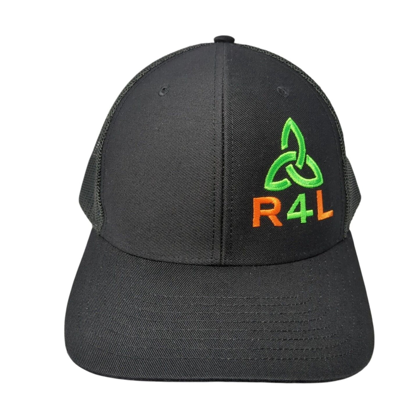 R4L Snapback 112 Trucker Hat Black One Size Adjustable Mesh Back Richardson