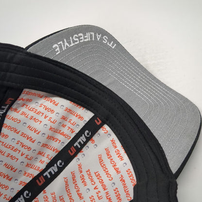ALL IN Trucker Hat Black One Size Snapback Perforated Gray Undervisor Lifestyle