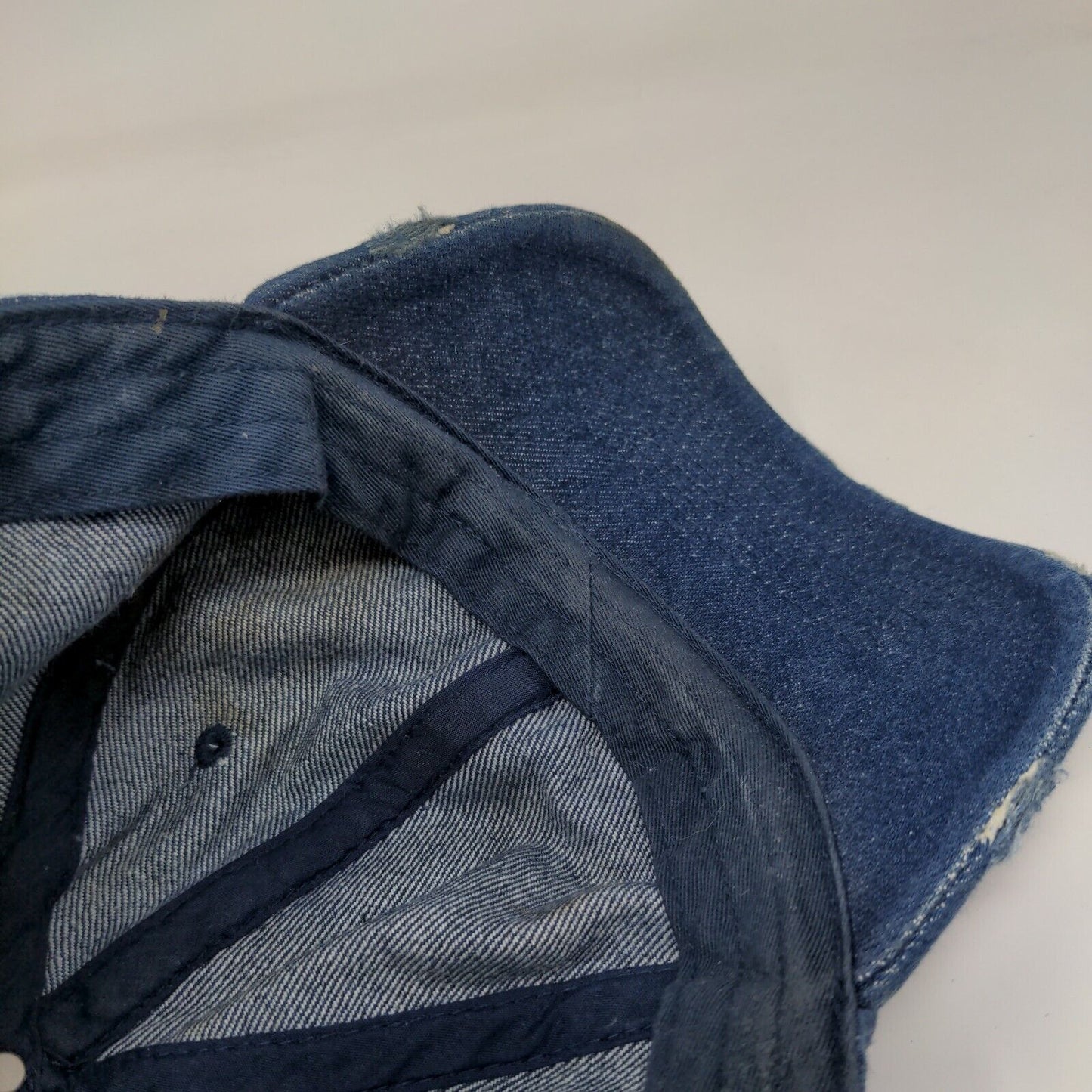 KB ETHOS Vintage Slideback Hat Blue One Size Denim Blank Distressed