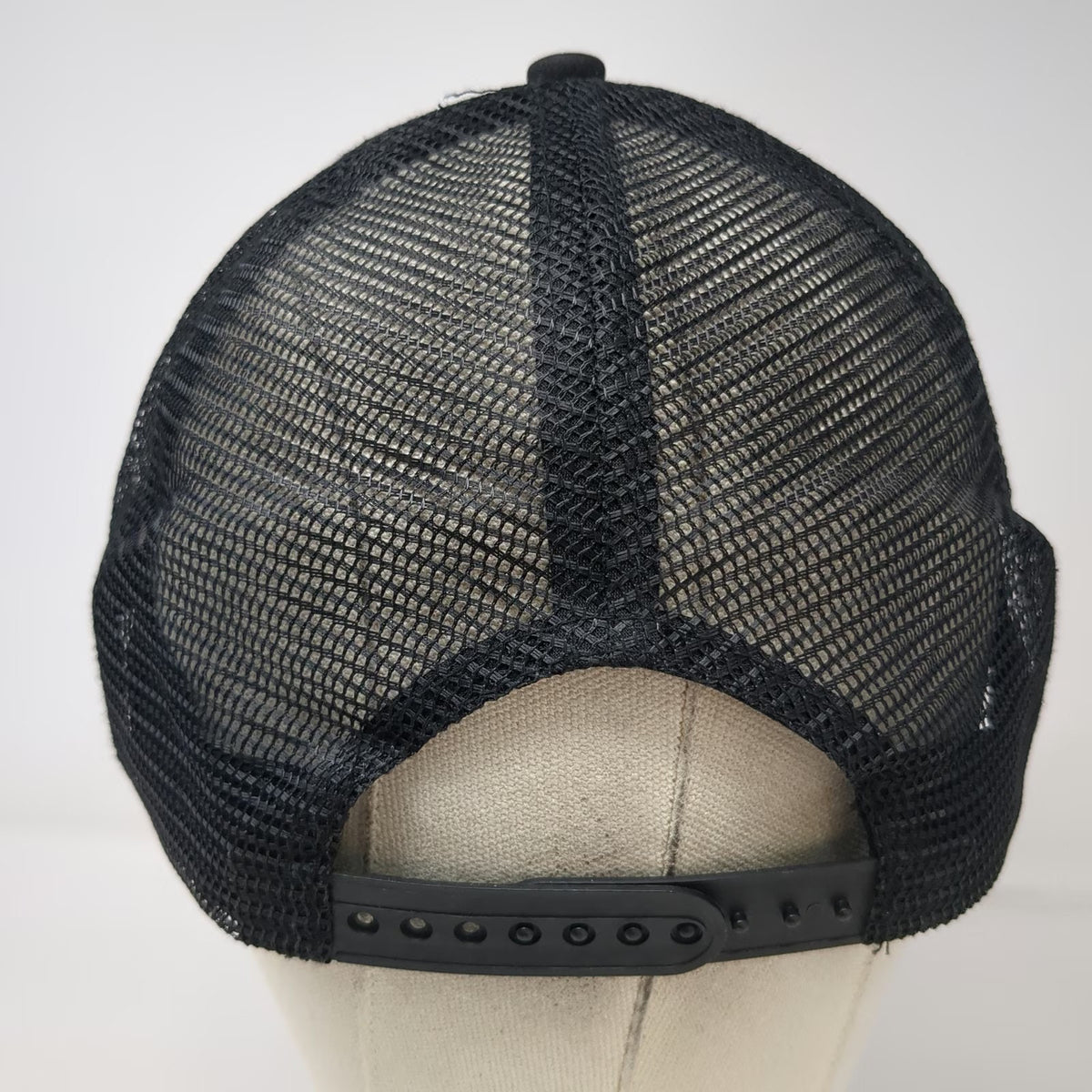Wattie Ink Trucker Hat Black Geometric Camo Mesh Snapback Flat Brim One Size