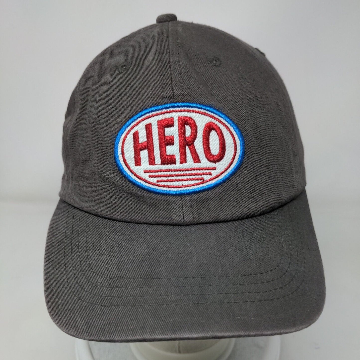 Hero Slideback Hat Gray One Size Solid Embroidered I Am One Blood