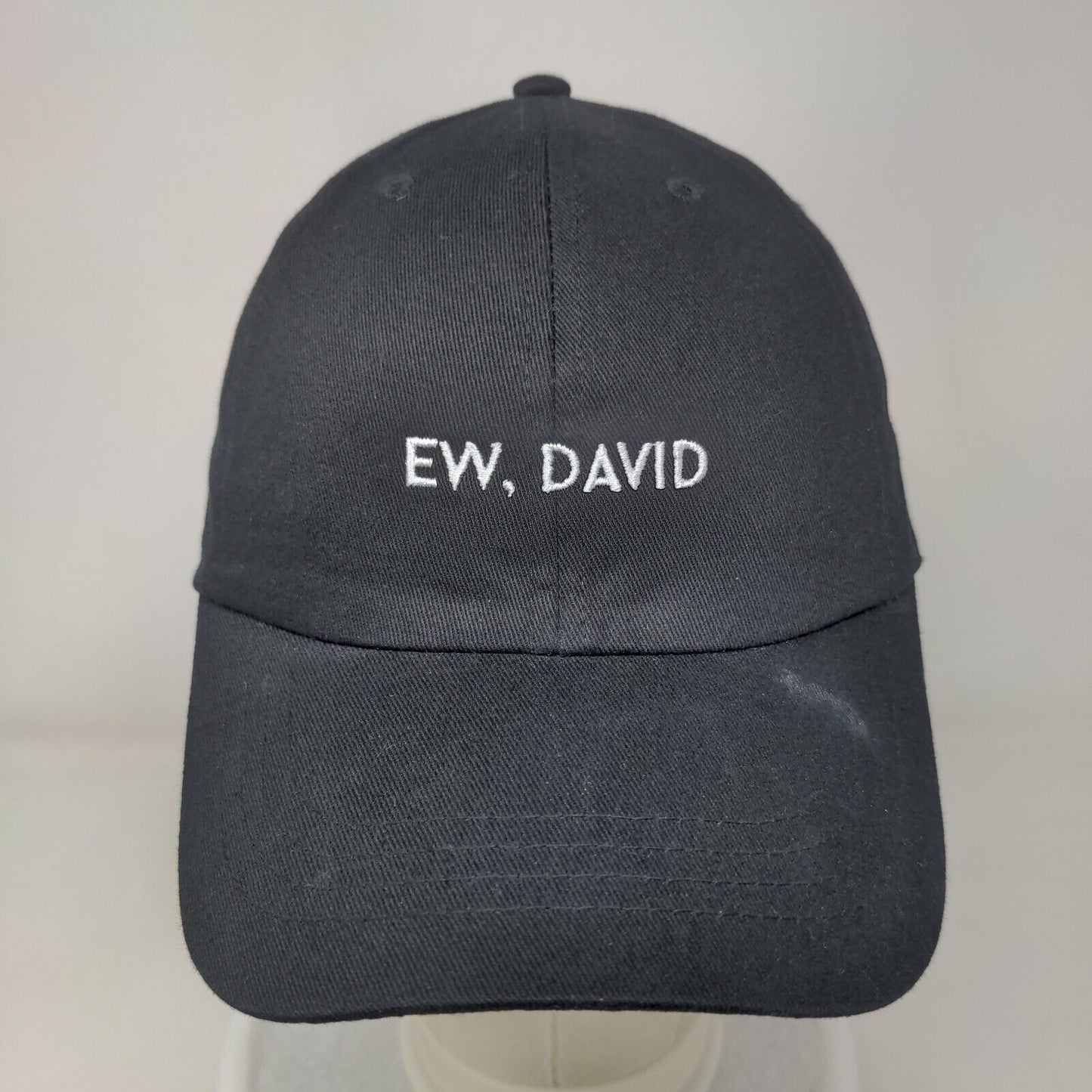 Ew, David Slideback Hat Black One Size Embroidered Schitt's Creek