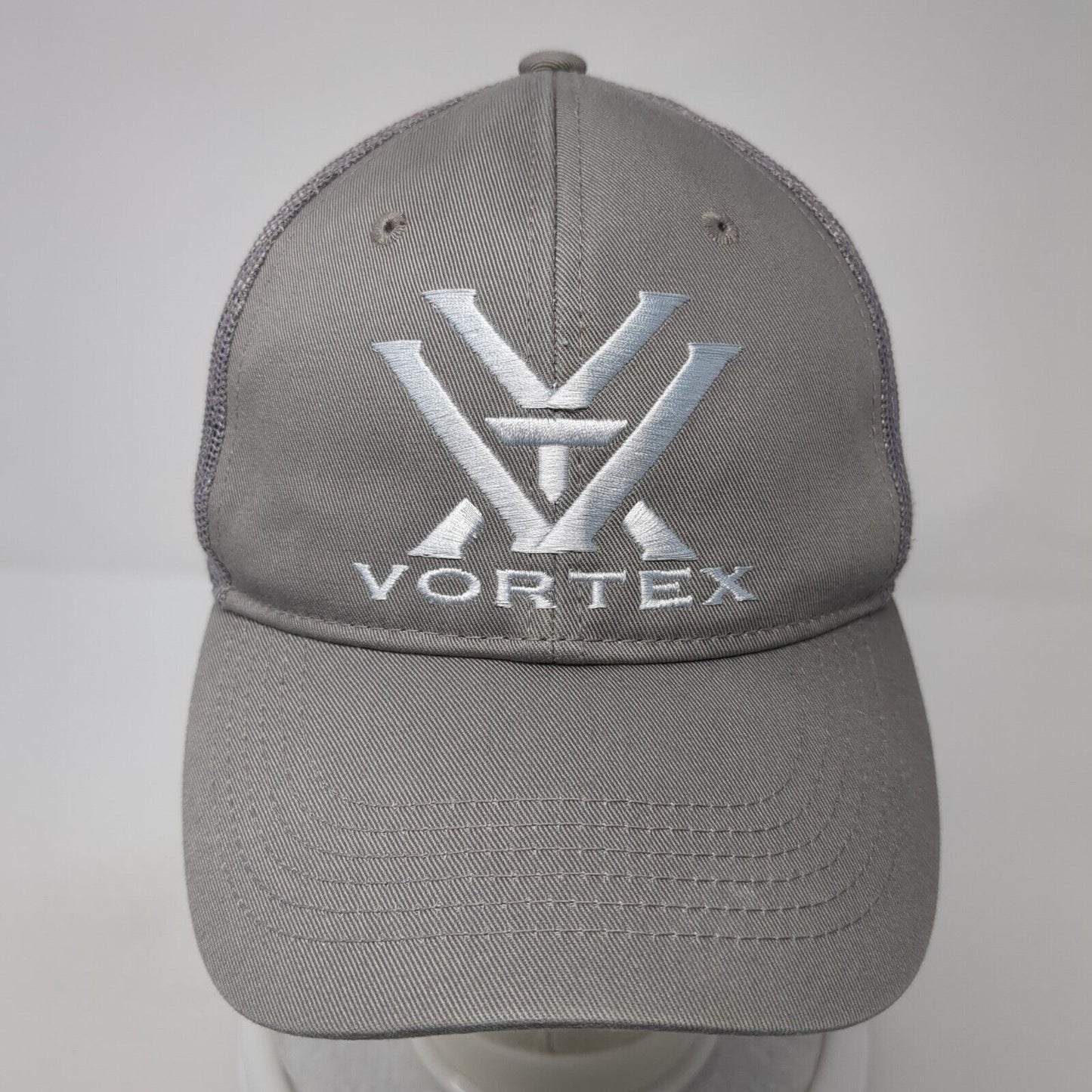 Vortex Snapback Trucker Hat Gray One Size Adjustable Mesh Back 6 Panel