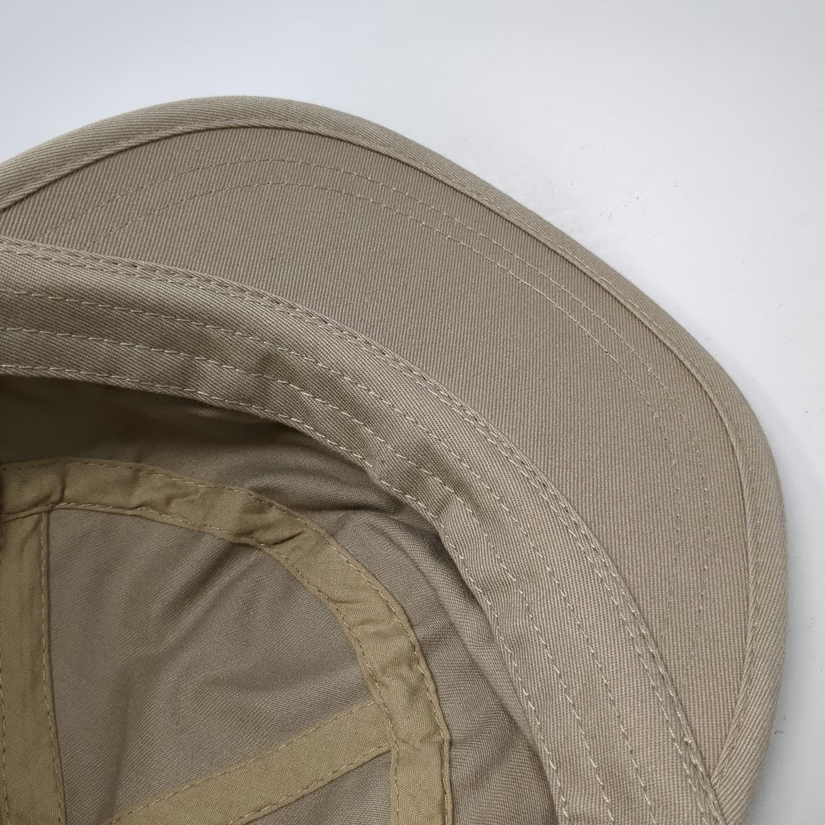 Army Cap Beige One Size Cotton Adjustable Strapback Solid Plain Military Hat