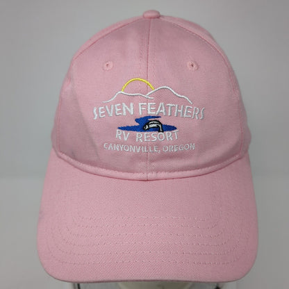 Seven Feather RV Resort Canyonville Oregon Strapback Hat Pink OS Adjustable Otto