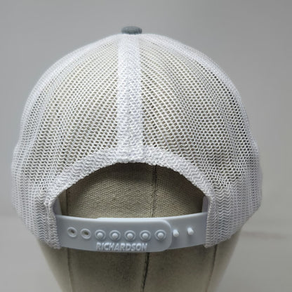 Richardson Trucker Hat Blue Gray White One Size Ardurra Leather Patch Mesh 112