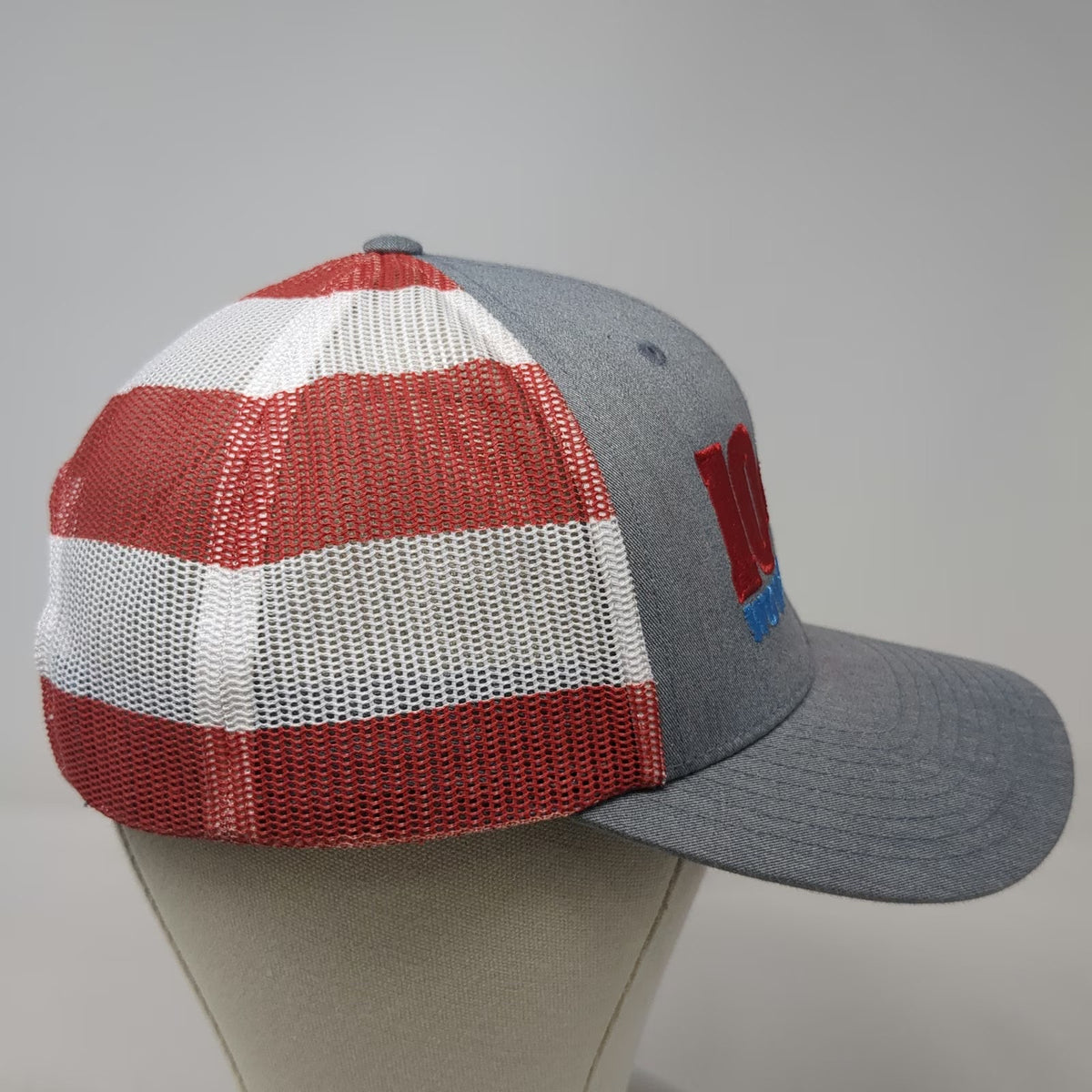 Richardson Trucker Hat Gray One Size US Flag 104.3 Wow Country Radio Mesh Back