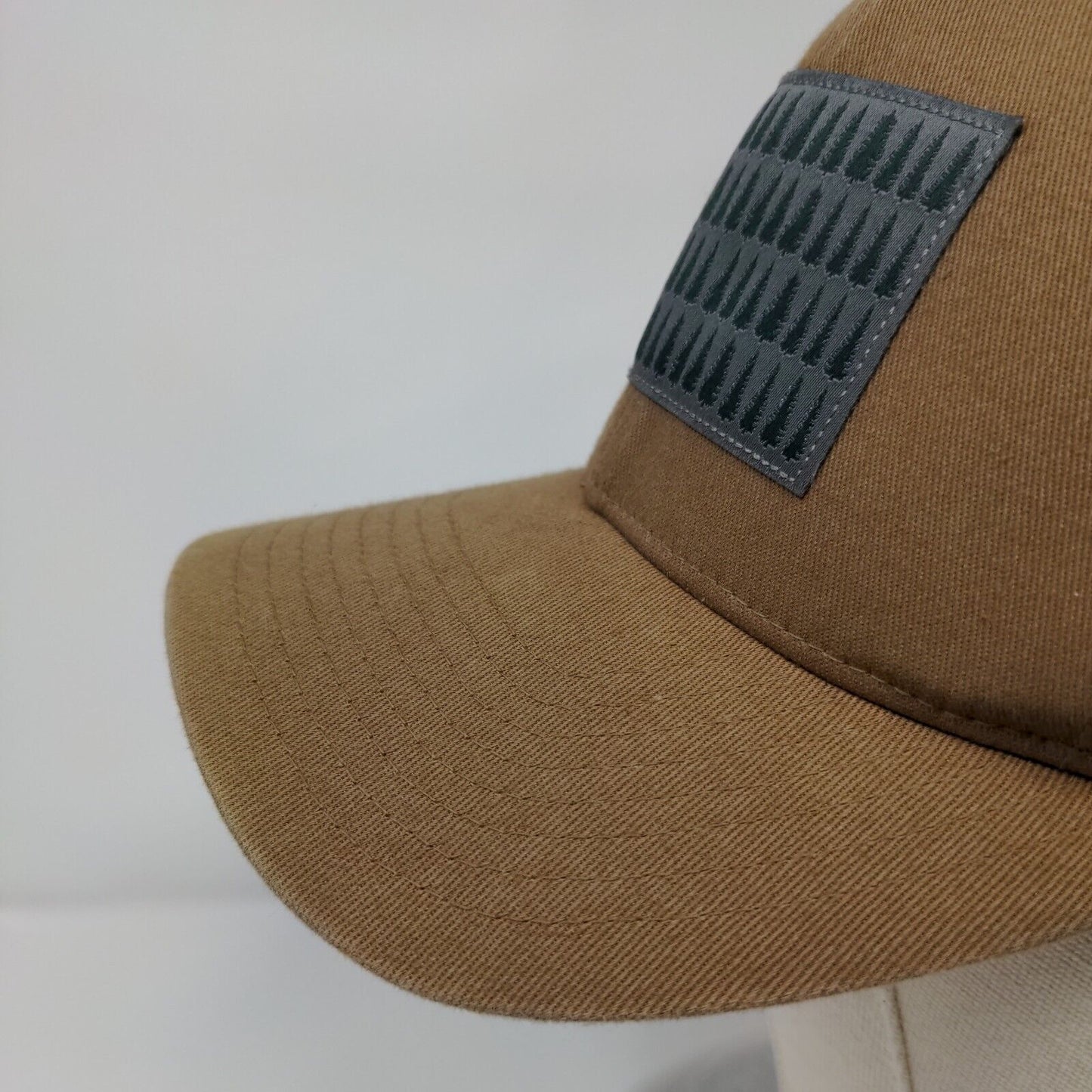 Columbia Tree Flag Fitted Mesh Back Trucker Hat Tan One Size Flexfit