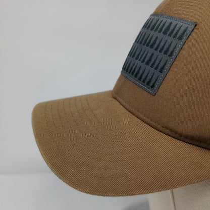 Columbia Tree Flag Fitted Mesh Back Trucker Hat Tan One Size Flexfit