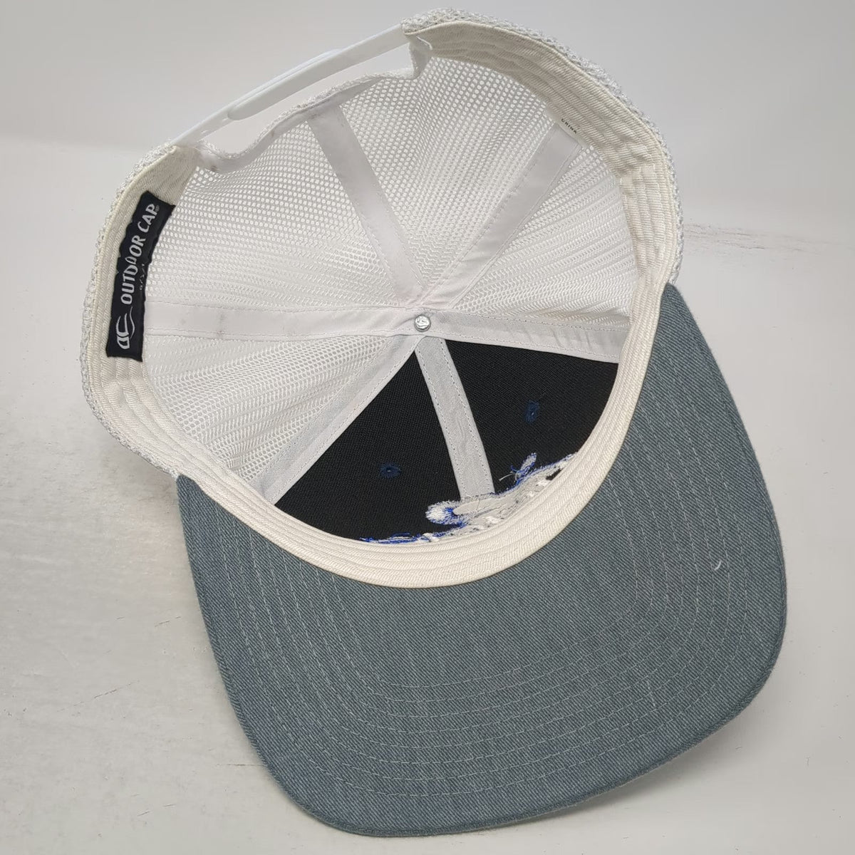 Outdoor Cap Trucker Hat Blue Gray White One Size TAC Riptide Logo Mesh Snapback