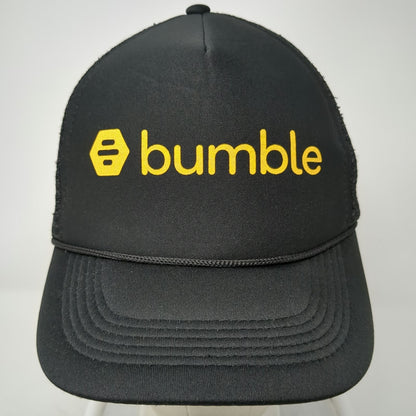 Bumble Trucker Hat Black One Size Mesh Snapback Foam Front Logo Dating App Promo