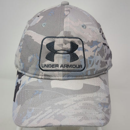 Under Armour Baseball Cap Gray Camo Fitted L Performance Logo Patch Flex Hat