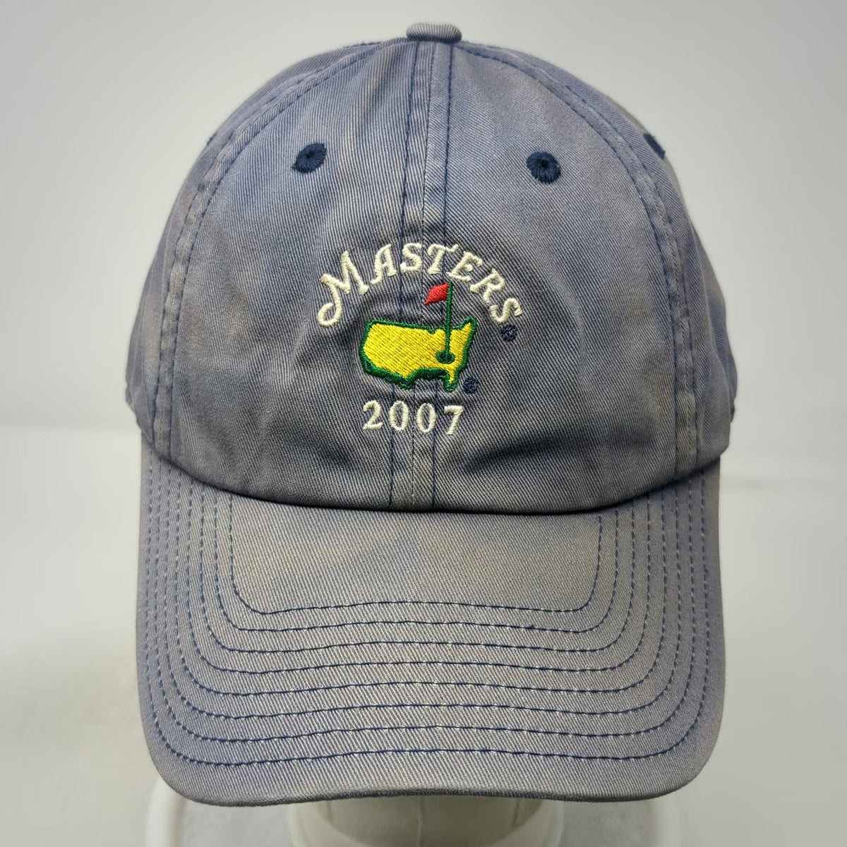 American Needle Masters 2007 Tournament Blue Baseball Cap Hat One Size Slideback
