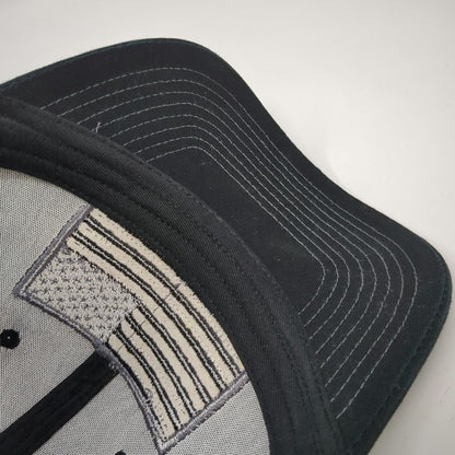 Trucker Hat Black One Size Mesh Back Snapback American Flag Gray Curved Brim