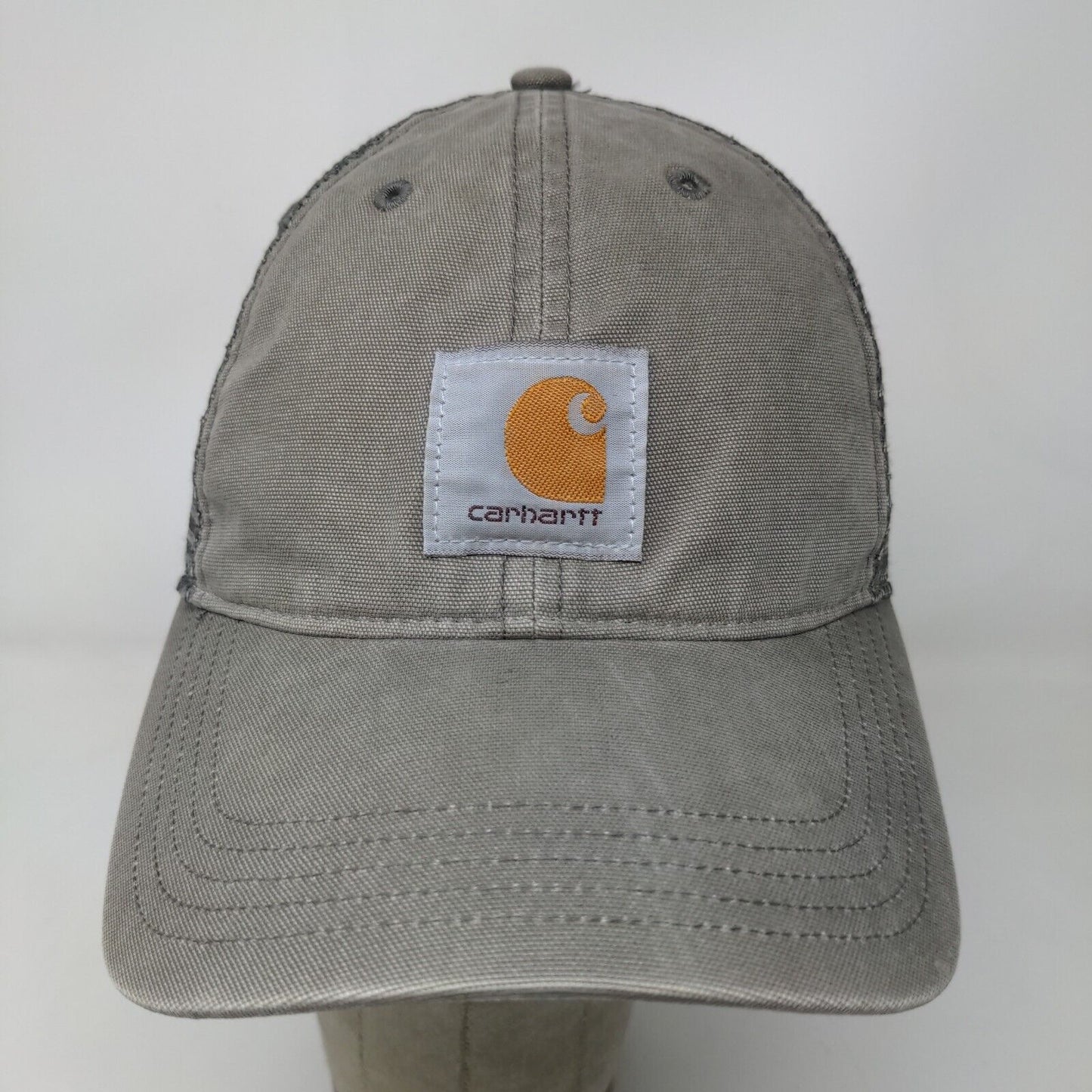 Carhartt Men's Snapback Mesh Back Hat Gray Adjustable Patch Logo