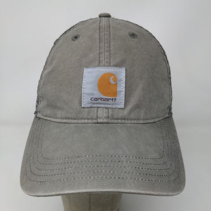 Carhartt Men's Snapback Mesh Back Hat Gray Adjustable Patch Logo