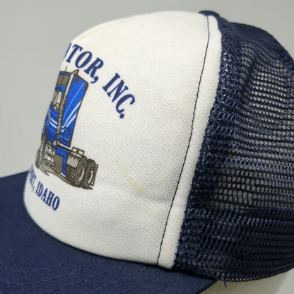 American Specialties Trucker Hat Blue White One Size Goode Motor Semi Truck USA