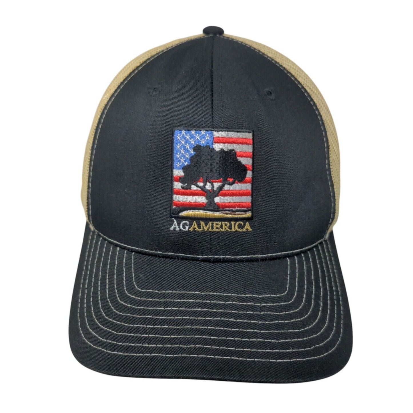 AG America Snapback Mesh Back Trucker Hat Black One Size Richardson