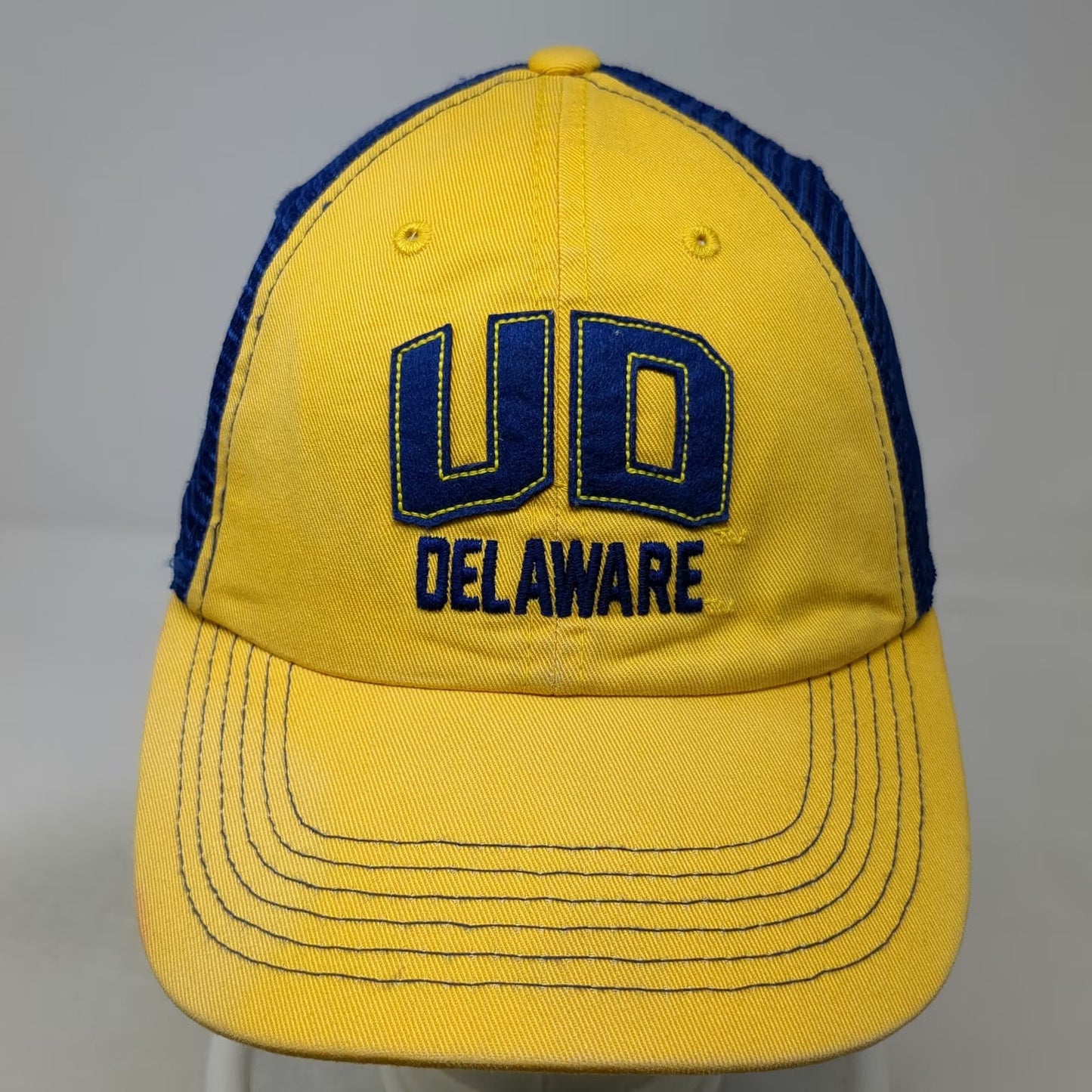 Delaware NCAA Top of the World Trucker Hat Yellow Blue One Size Snapback Mesh
