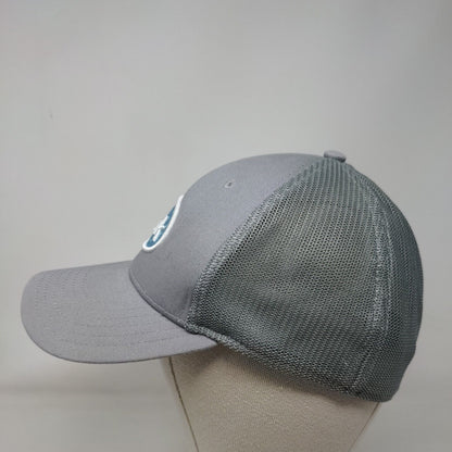 Huk Fishing Fitted Mesh Back Trucker Hat Gray L/XL Stretch 6 Panel