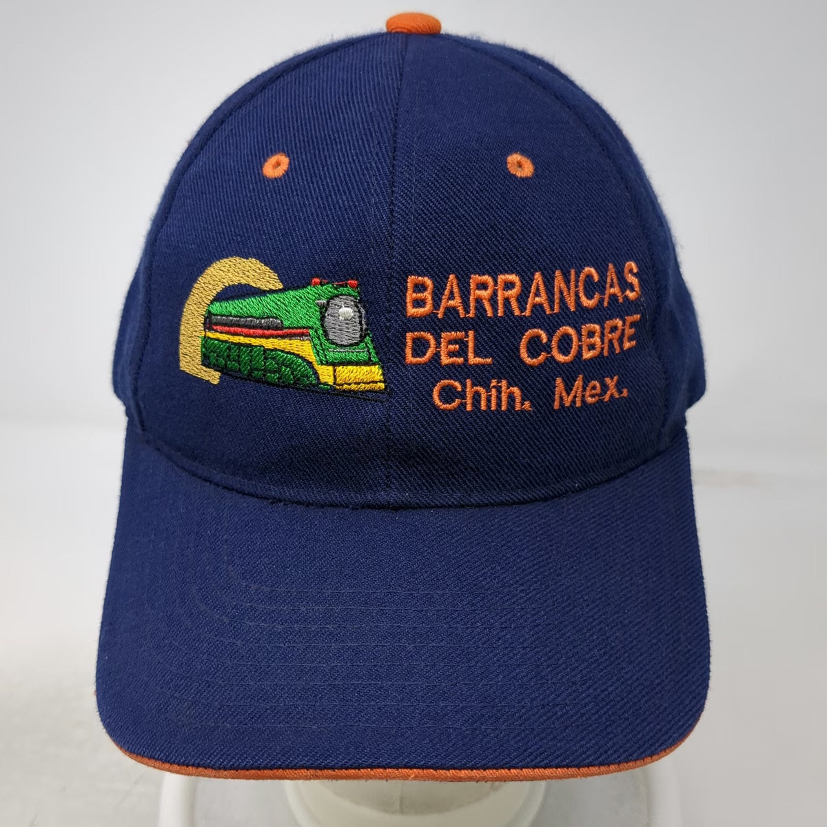 Blue Baseball Cap OSFM Barrancas del Cobre Mexico Train Strapback Hat Chihuahua