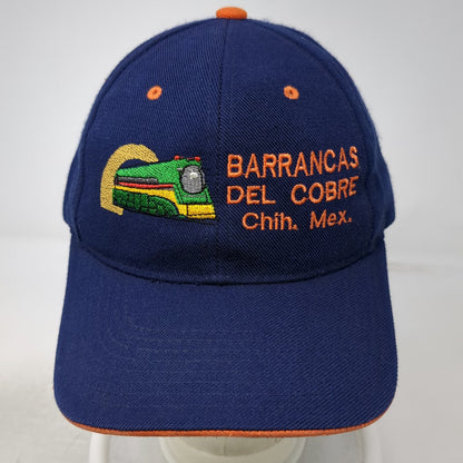 Blue Baseball Cap OSFM Barrancas del Cobre Mexico Train Strapback Hat Chihuahua